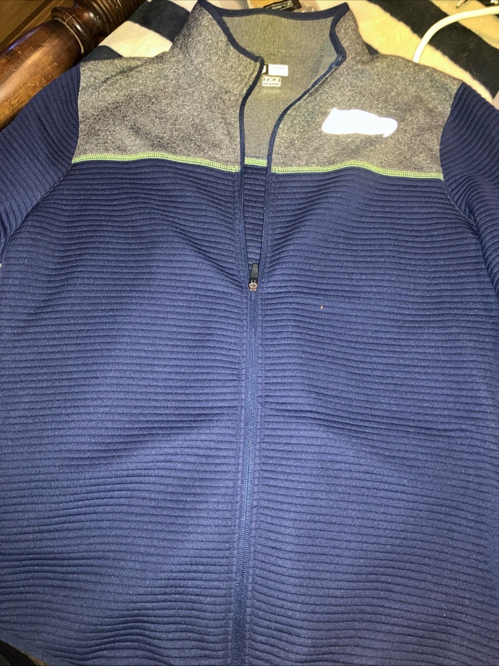 NFL team Apperal, Seattle Seahawks ladies XL full zip sweatshirt, blue & gray